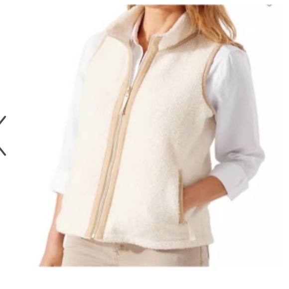 Tommy Bahama Faux Shearling Vest in Coconut L - Picture 2 of 9
